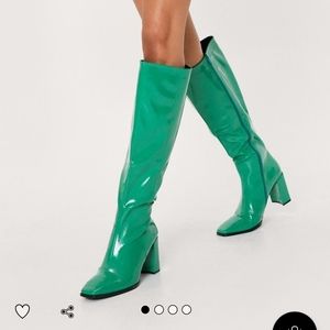 NWOT Nasty Gal Knee High Square Toe Boots
